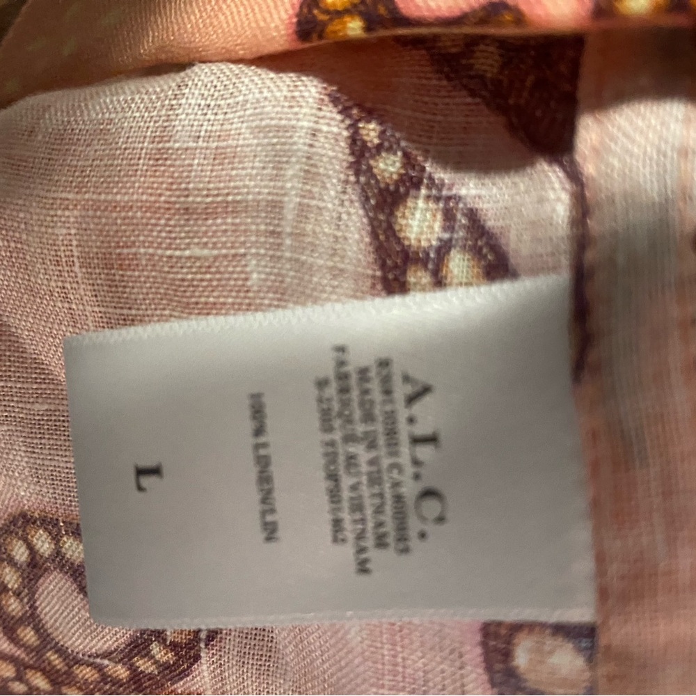 A.L.C. Sullivan Printed Linen Button-Front Top - image 7